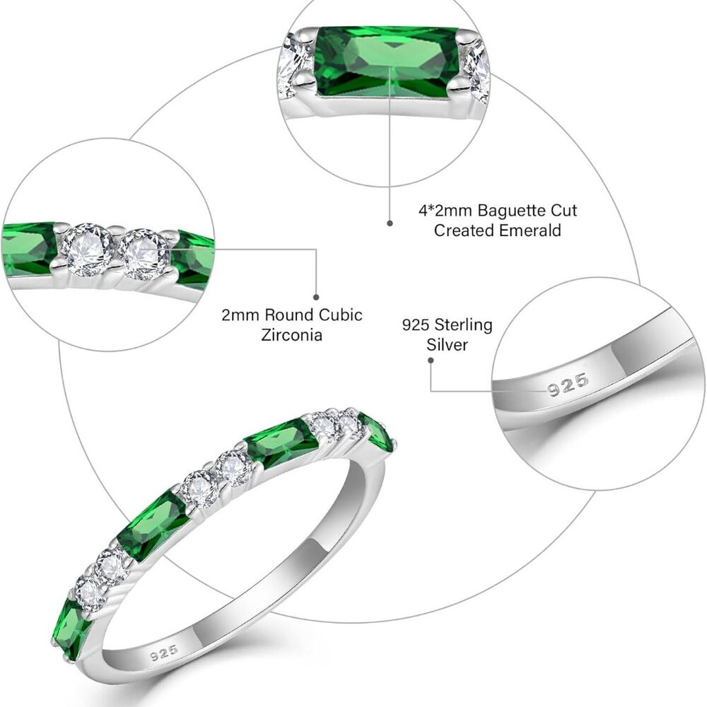 Timeless 925 Silver Stackable Birthstone Ring Wit… - image 6